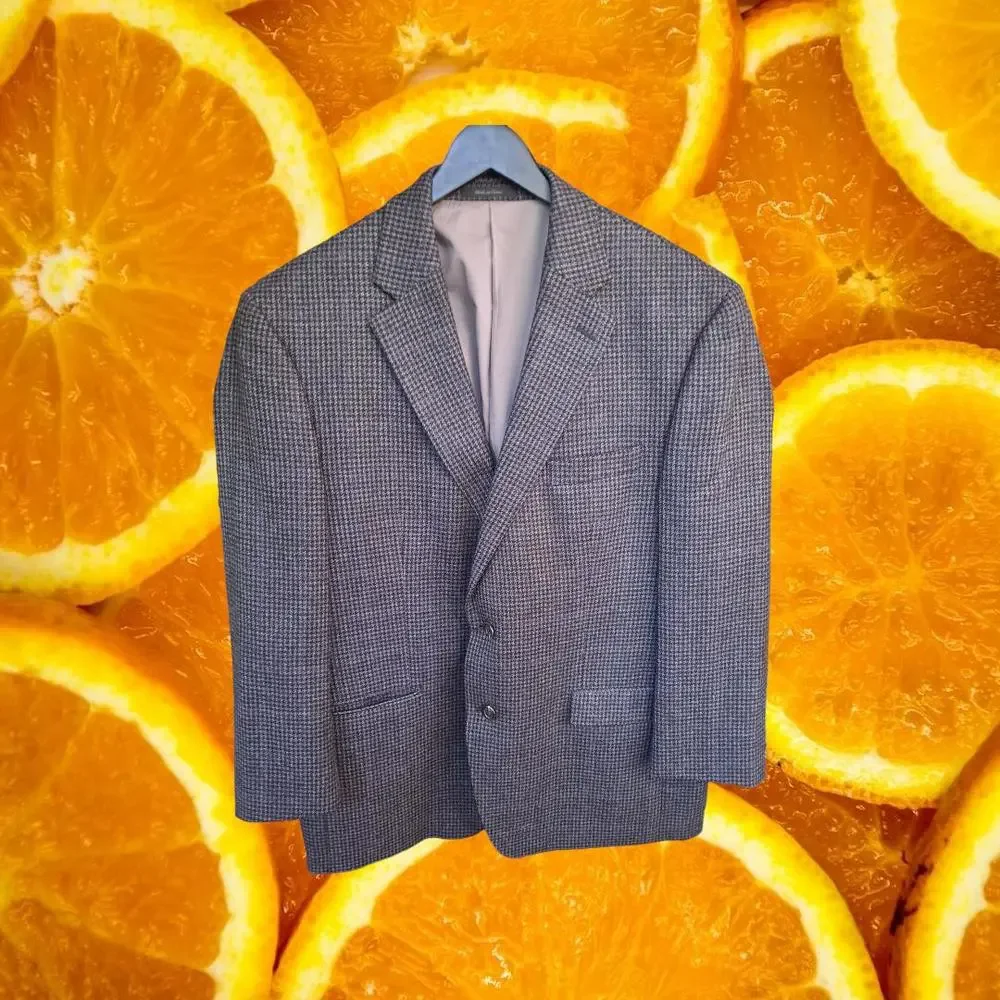 Lauren Ralph Lauren Gray Tweed 2 Button Blazer Wool/Cashmere Size 46R